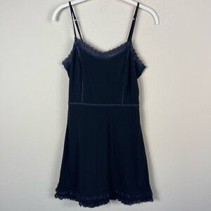 Free People Intimately Vintage Slip Cami Mini Dress Black Womens Size Medium